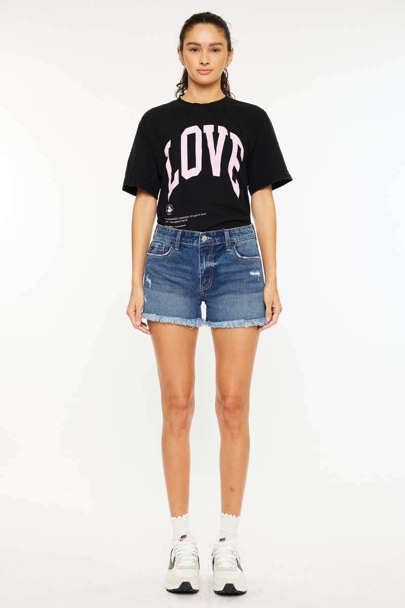 COSMIC MID RISE DENIM SHORTS