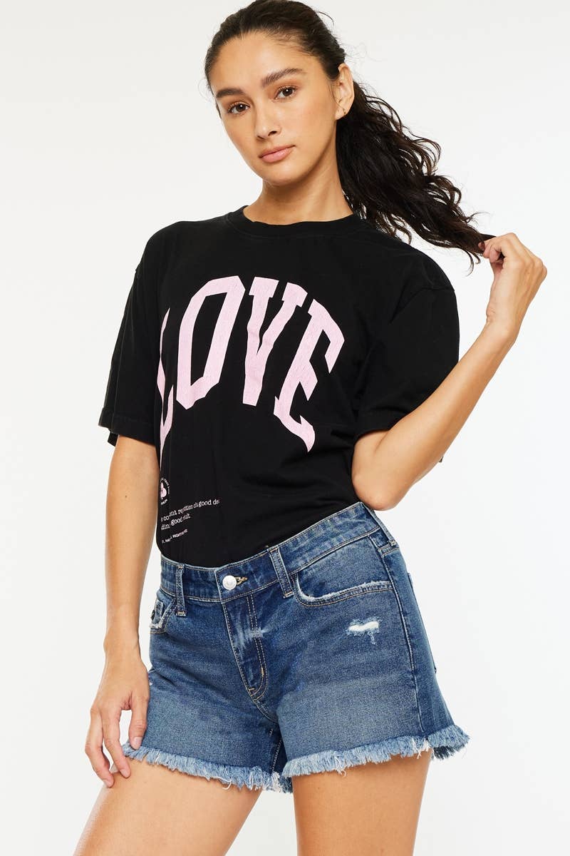 COSMIC MID RISE DENIM SHORTS