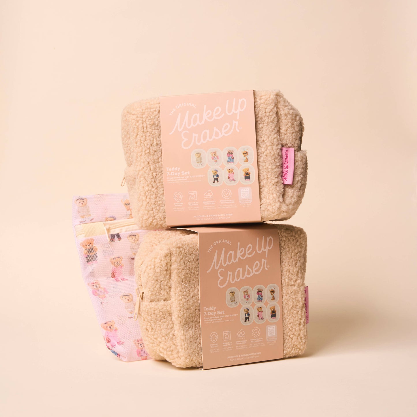 MakeUp Eraser Teddy Bear 7-Day Set & Plush Cosmetic Bag
