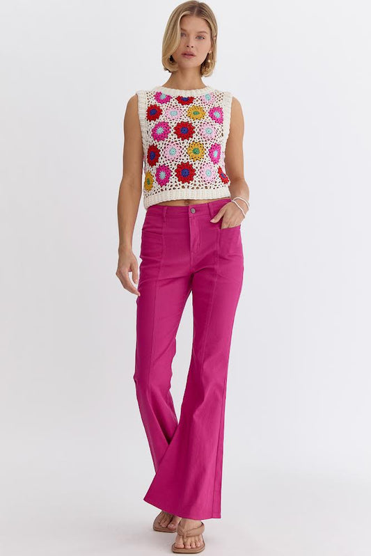 Fuchsia Bootcut Pants