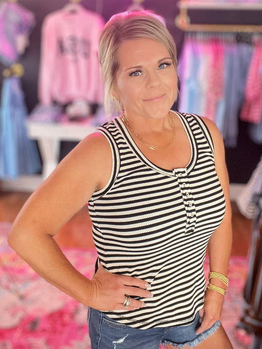 Black Striped Tank
