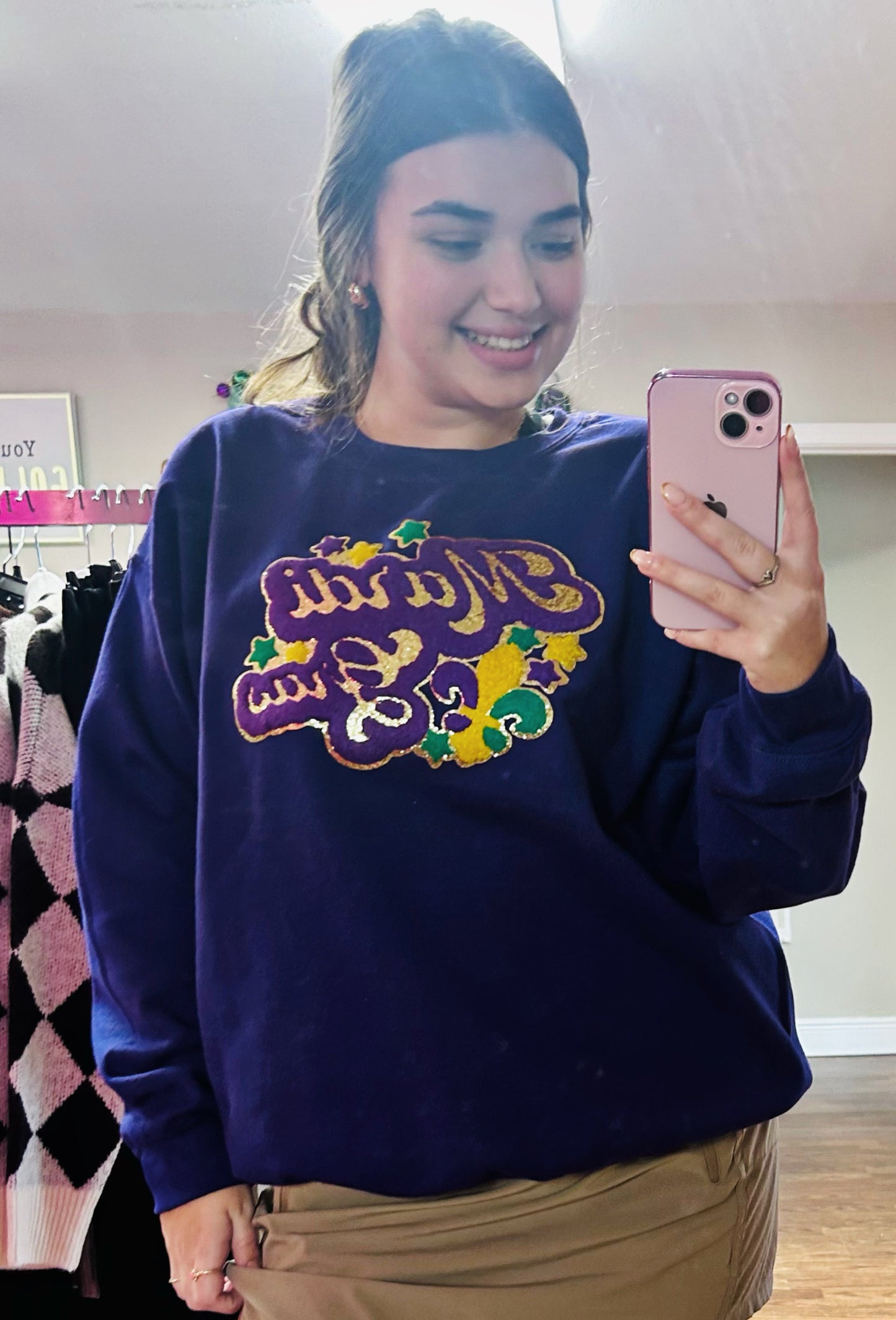 Mardi Gras Patch Sweatshirt