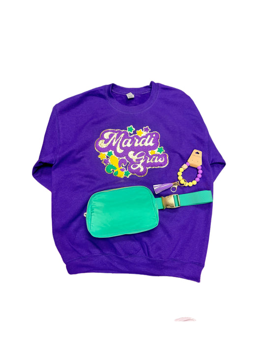 Mardi Gras Patch Sweatshirt