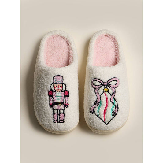 Nutcracker Ornament Cozy Slippers