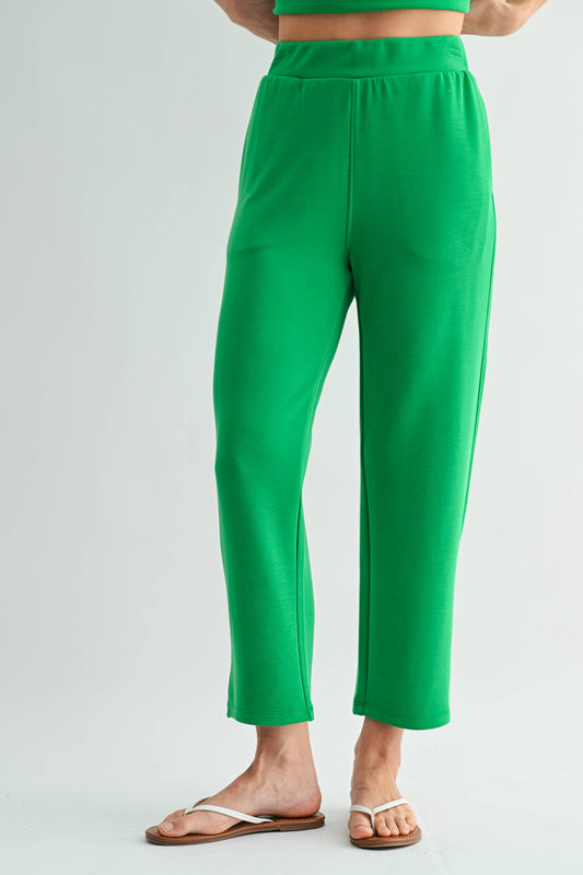 Green Laguna Soft Cropped Pants