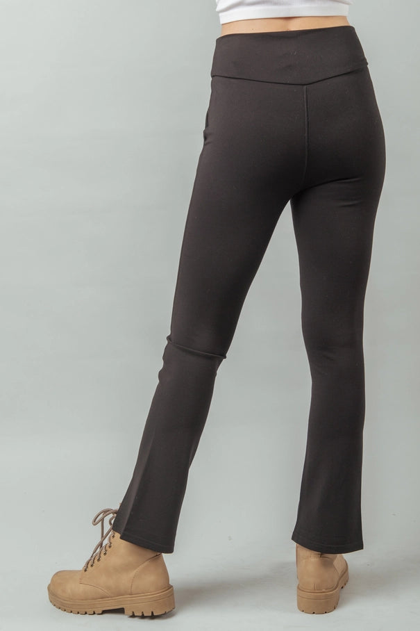 Crossover Waist Stretchy Flare Leggings