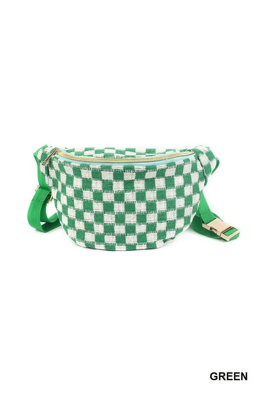Checkered Waist Crossbody Sling Bag