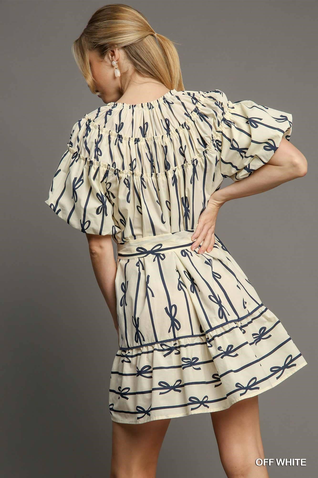 Ribbon Print Dress