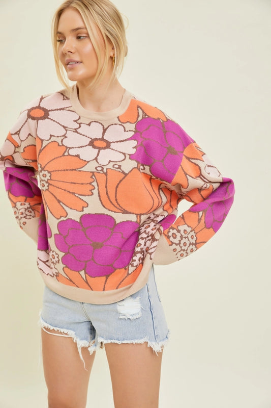 In The Clouds Floral Sweater