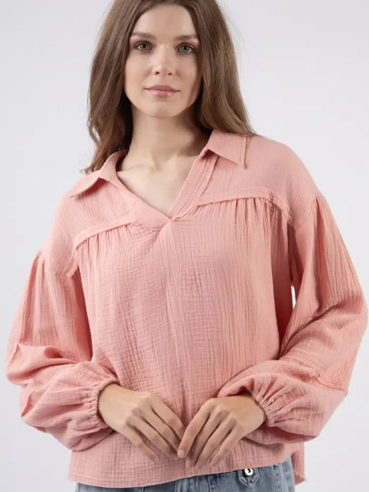 Blush Wove Top