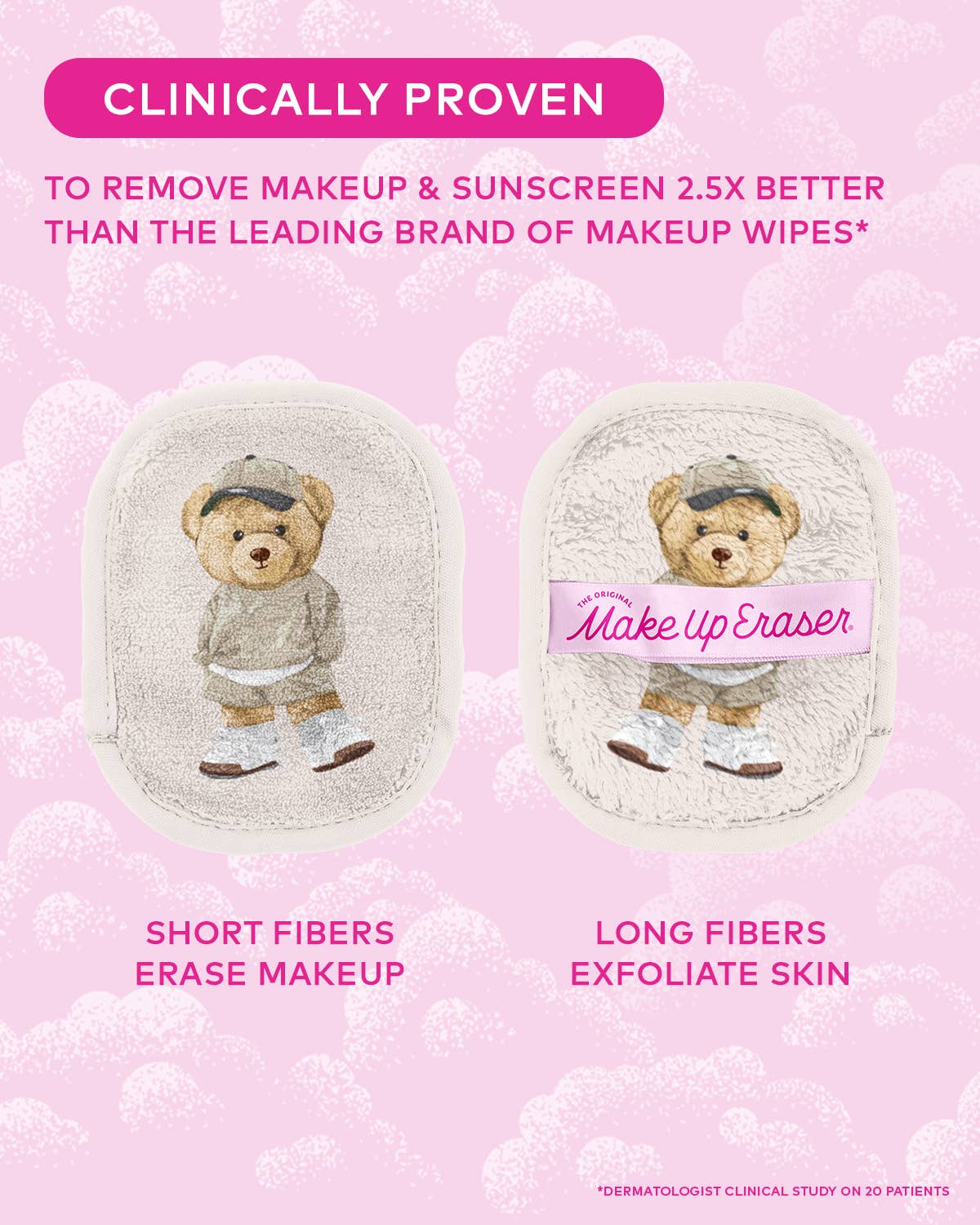 MakeUp Eraser Teddy Bear 7-Day Set & Plush Cosmetic Bag