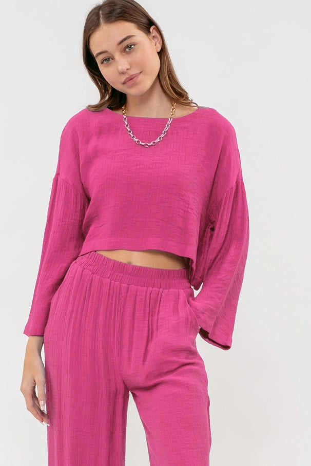 Extended Shoulder Cropped Top