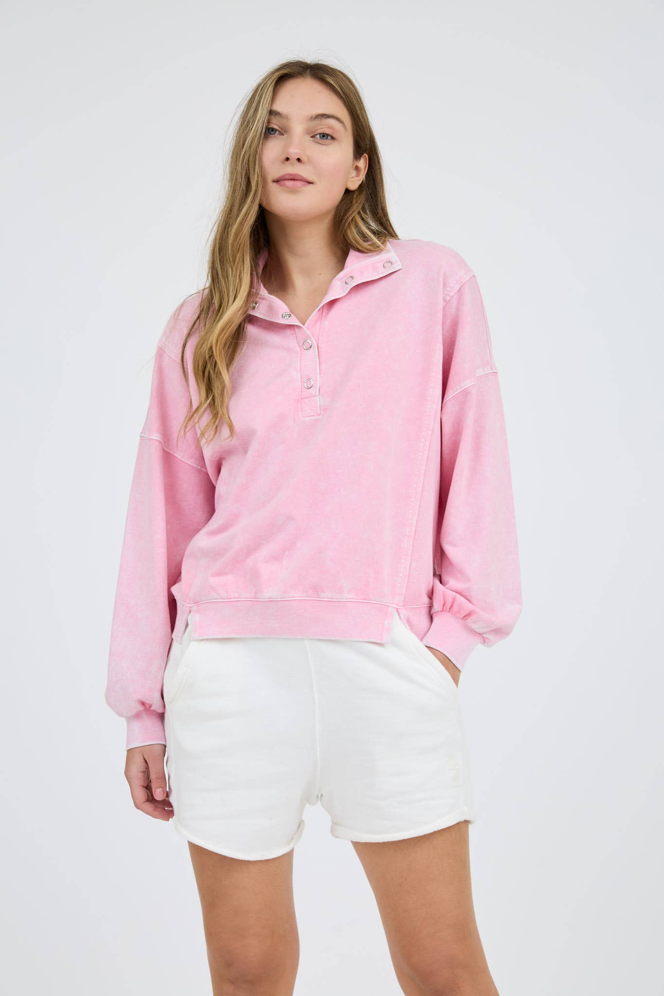 PINK SNAP BUTTON LONG SLEEVE