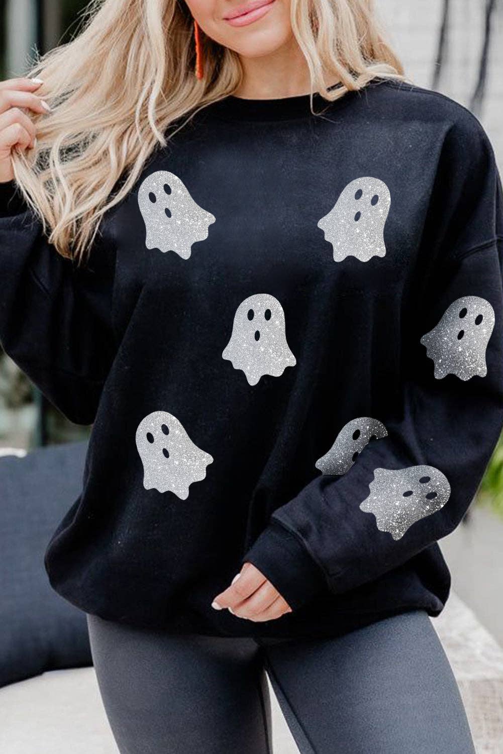 Glitter Ghost Crewneck Sweatshirt