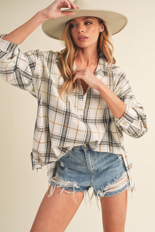 Tamra Plaid Top Oat