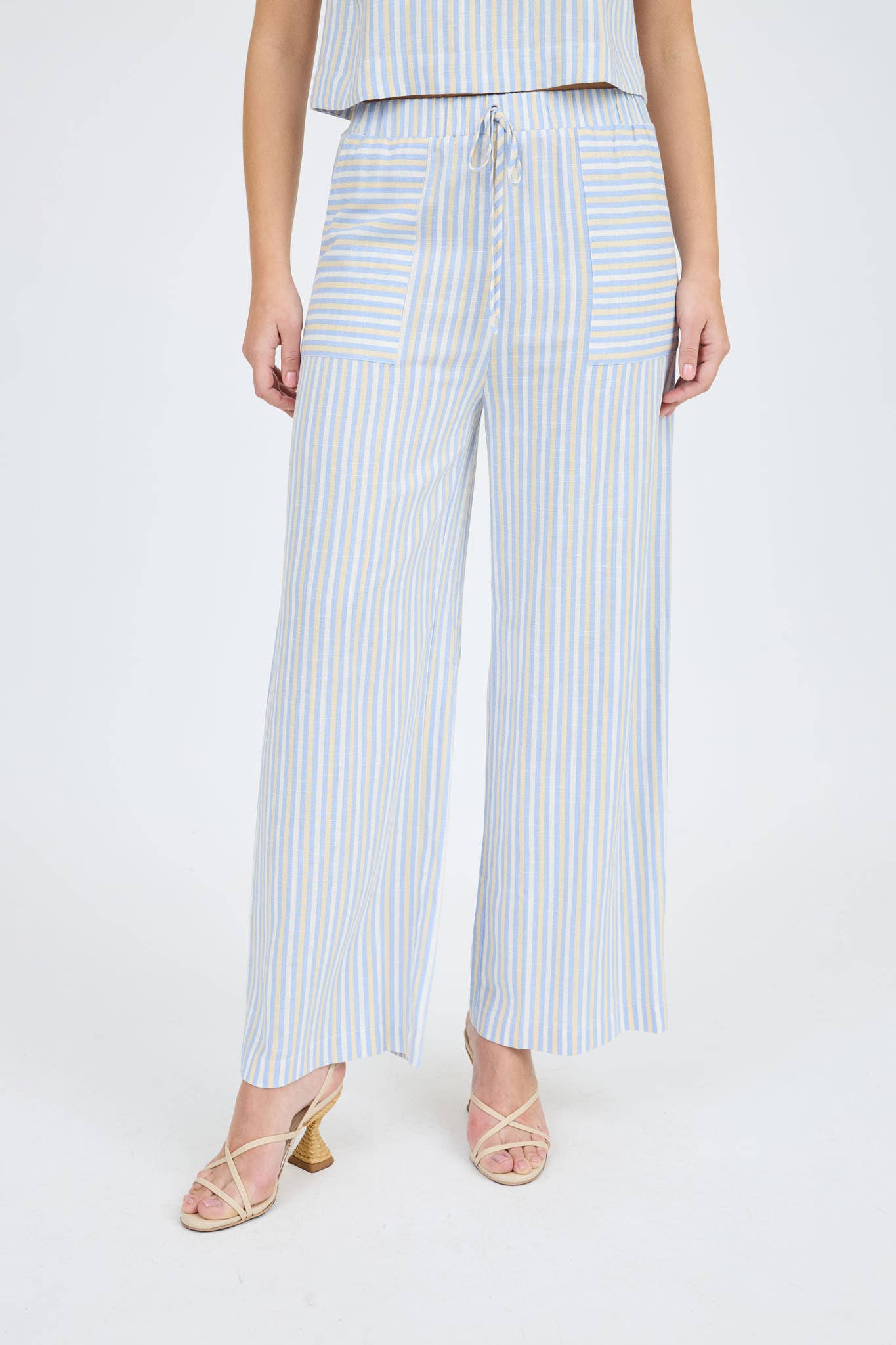 Blue Sleeveless Pants Set
