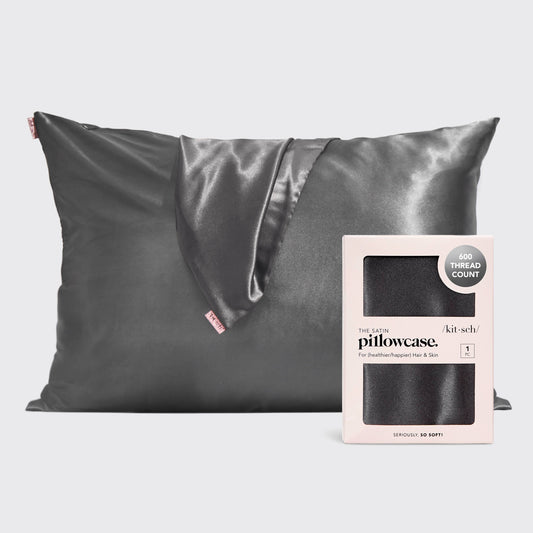 Charcoal Satin Pillowcase