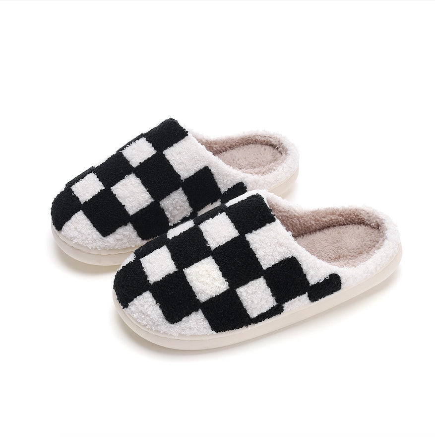 Pink Check Slippers