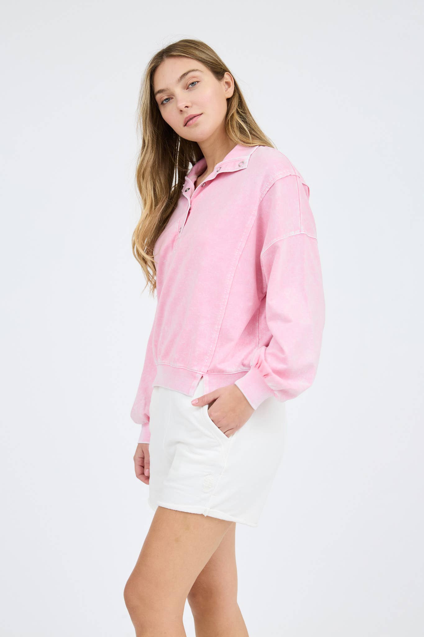 PINK SNAP BUTTON LONG SLEEVE