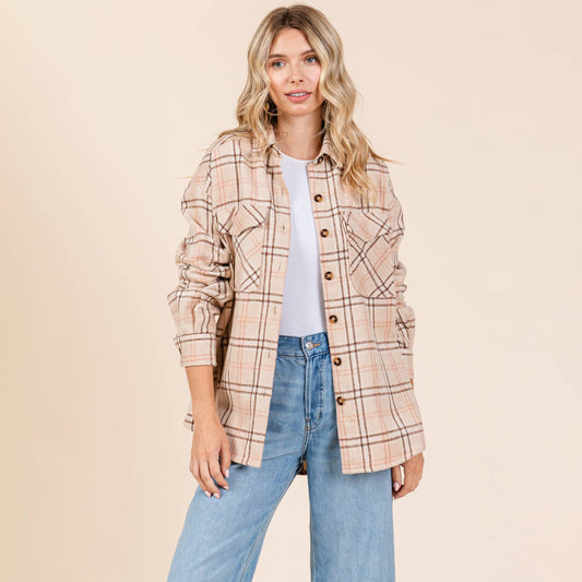 Plaid Button Up Shacket