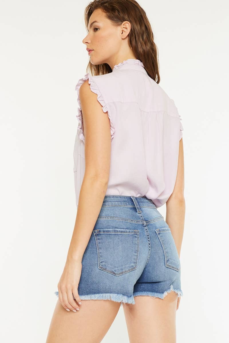 MID RISE DENIM SHORTS