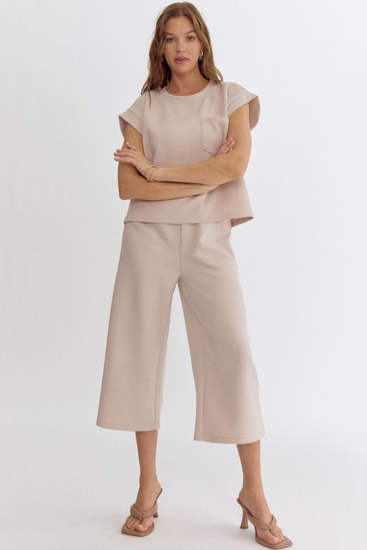 Tan Wide Leg Pants