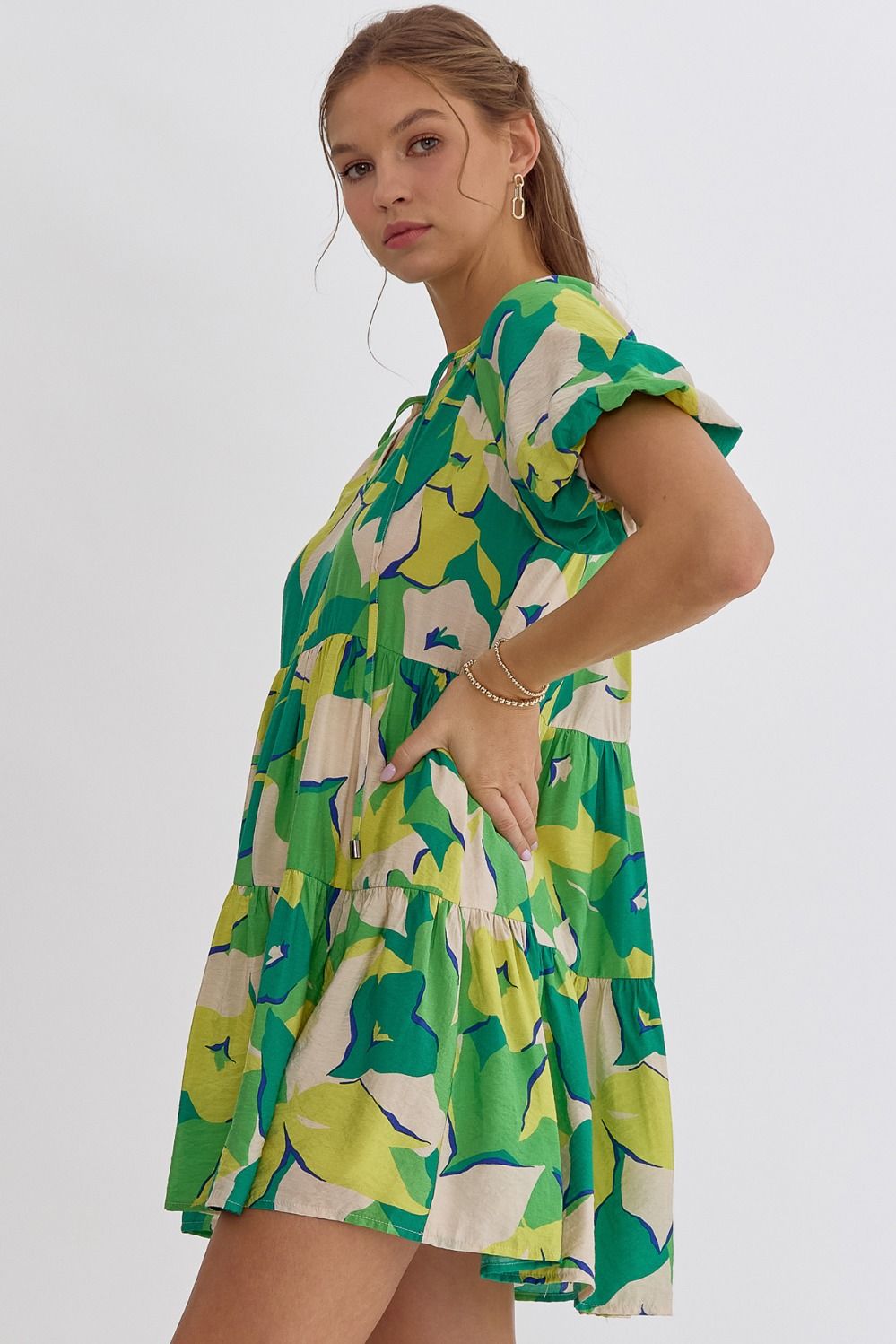 Green Short Sleeve Dress