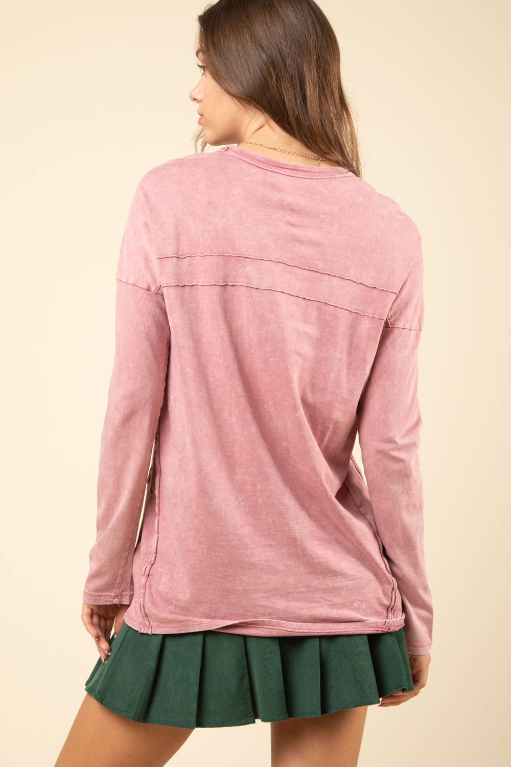 Rose Raw Seam Top