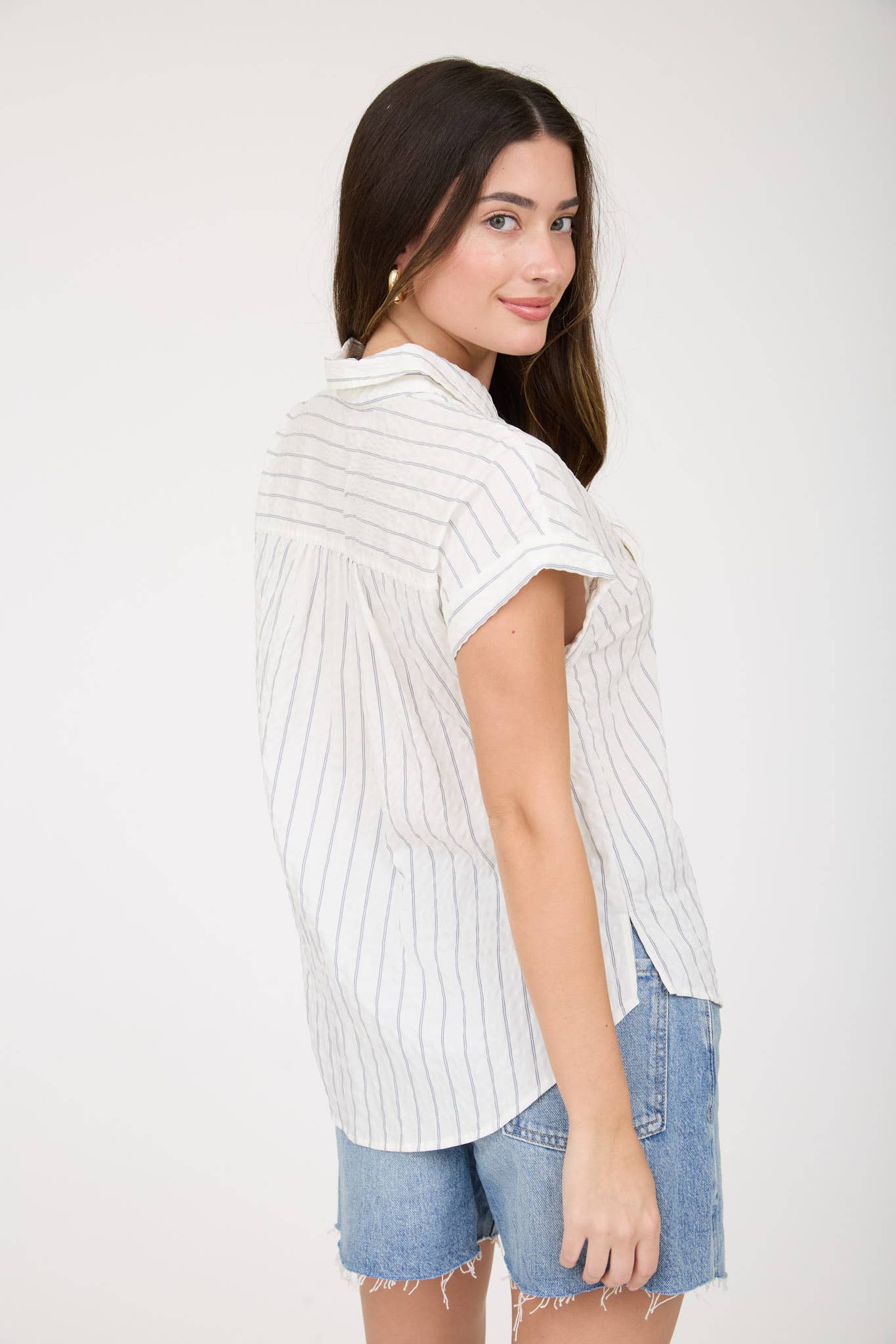 SLATE STRIPE COLLARED SHIRT