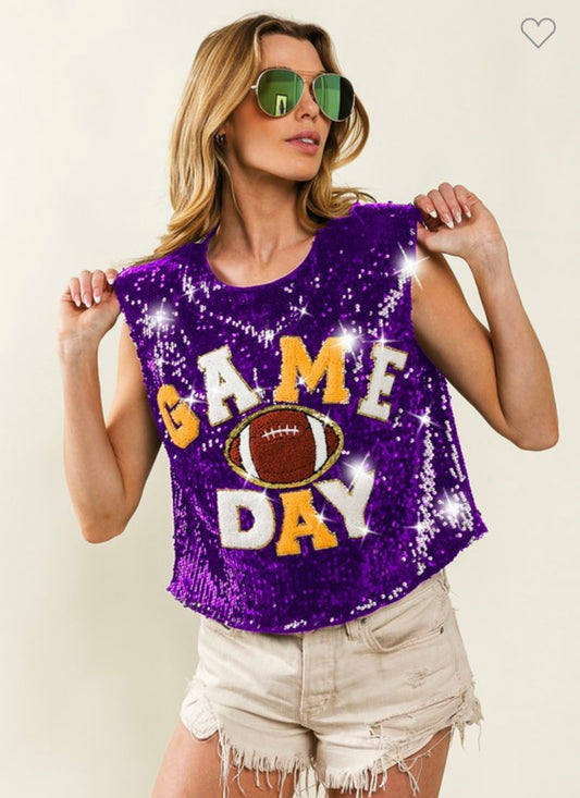 Sequin Game Day Top