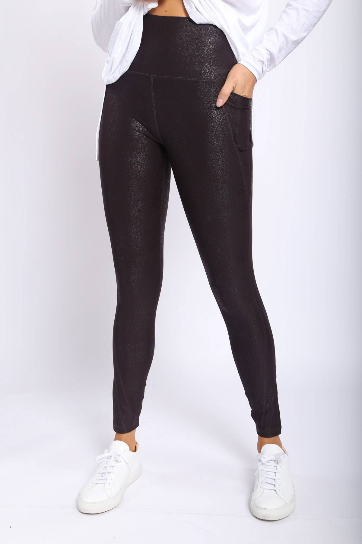 Chocolate High waisted Foil Leggings