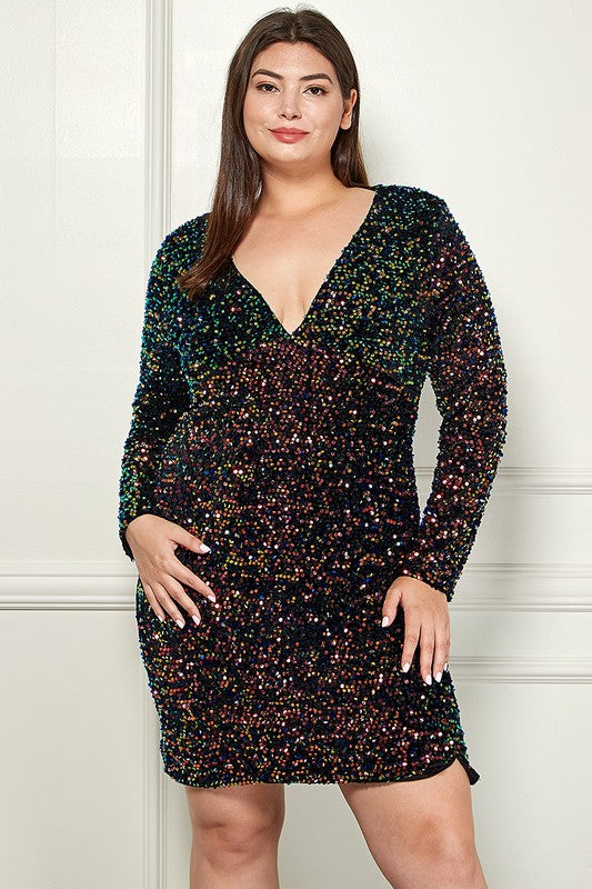 Curvy Velvet & Sequin Dress