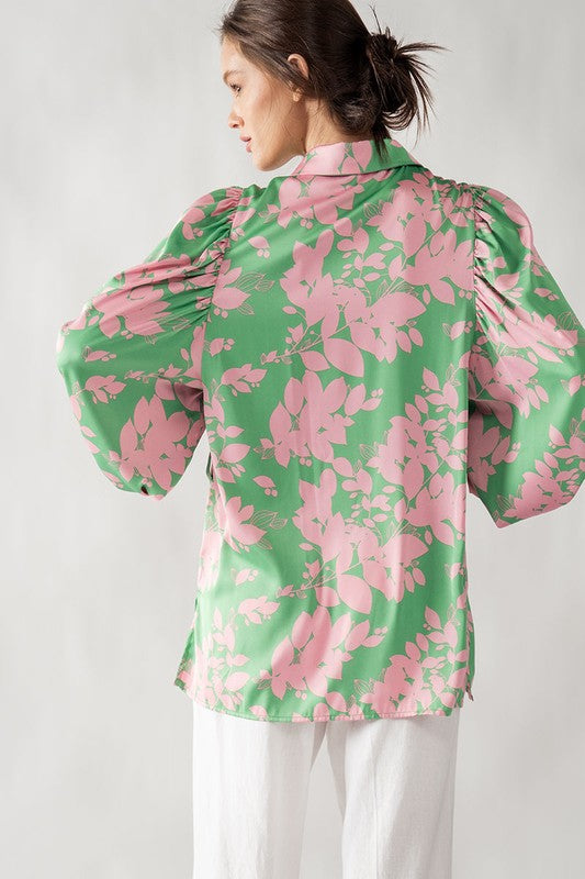 Floral Bishop Sleeve Blouse