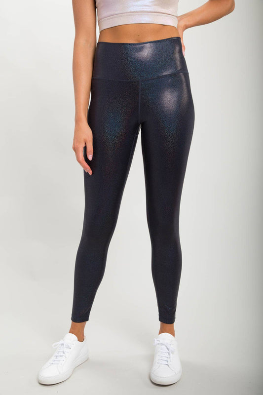 Holographic Glitter High-Waisted Leggings