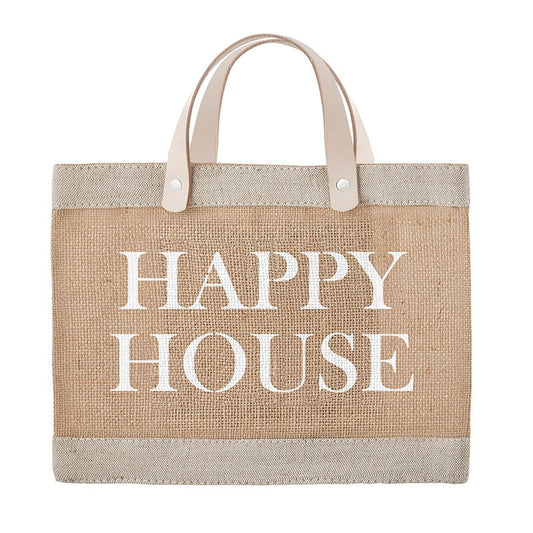 Face to Face Jute Tote - Happy House - LBoutique